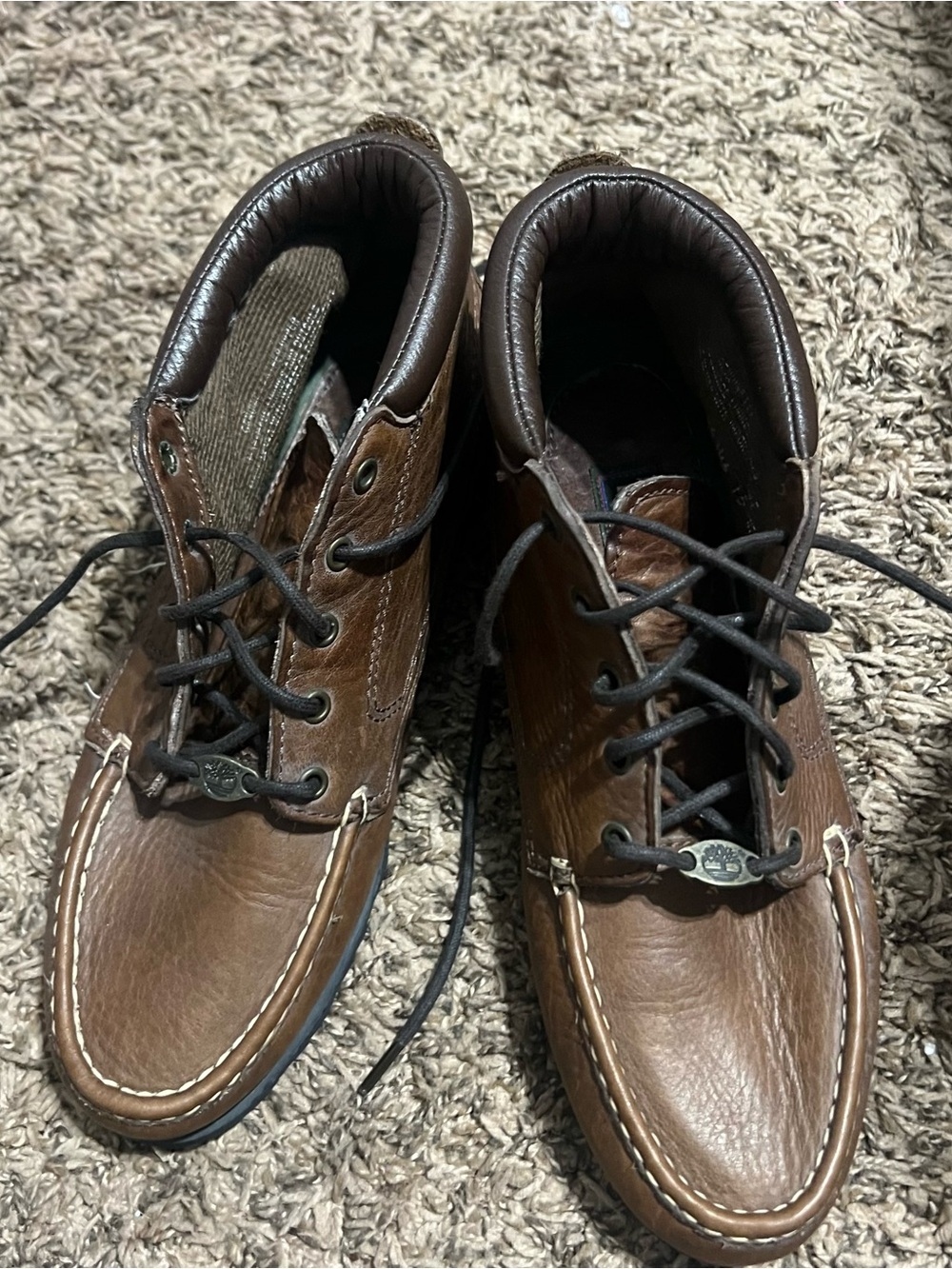 Timberland Brown Lace-Up Moc Toe Women's Boots